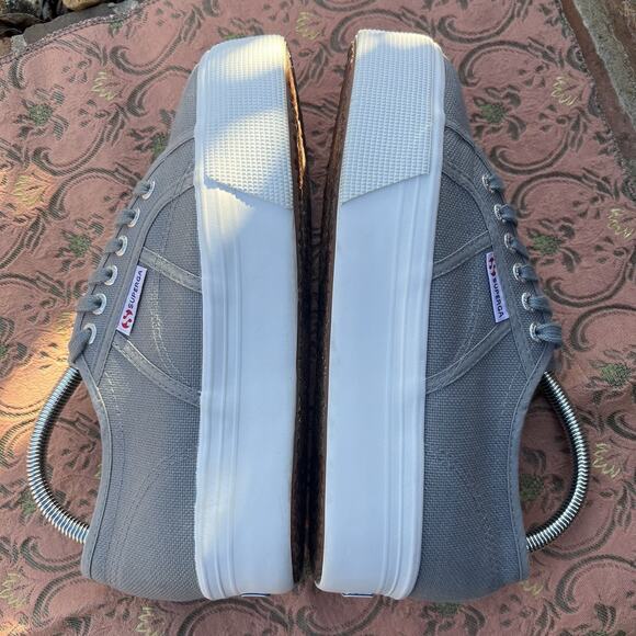Superga 1.5 in Platform Canvas Sneaker Size 8.5 Gray Women's Shoes - Picture 5 of 11
